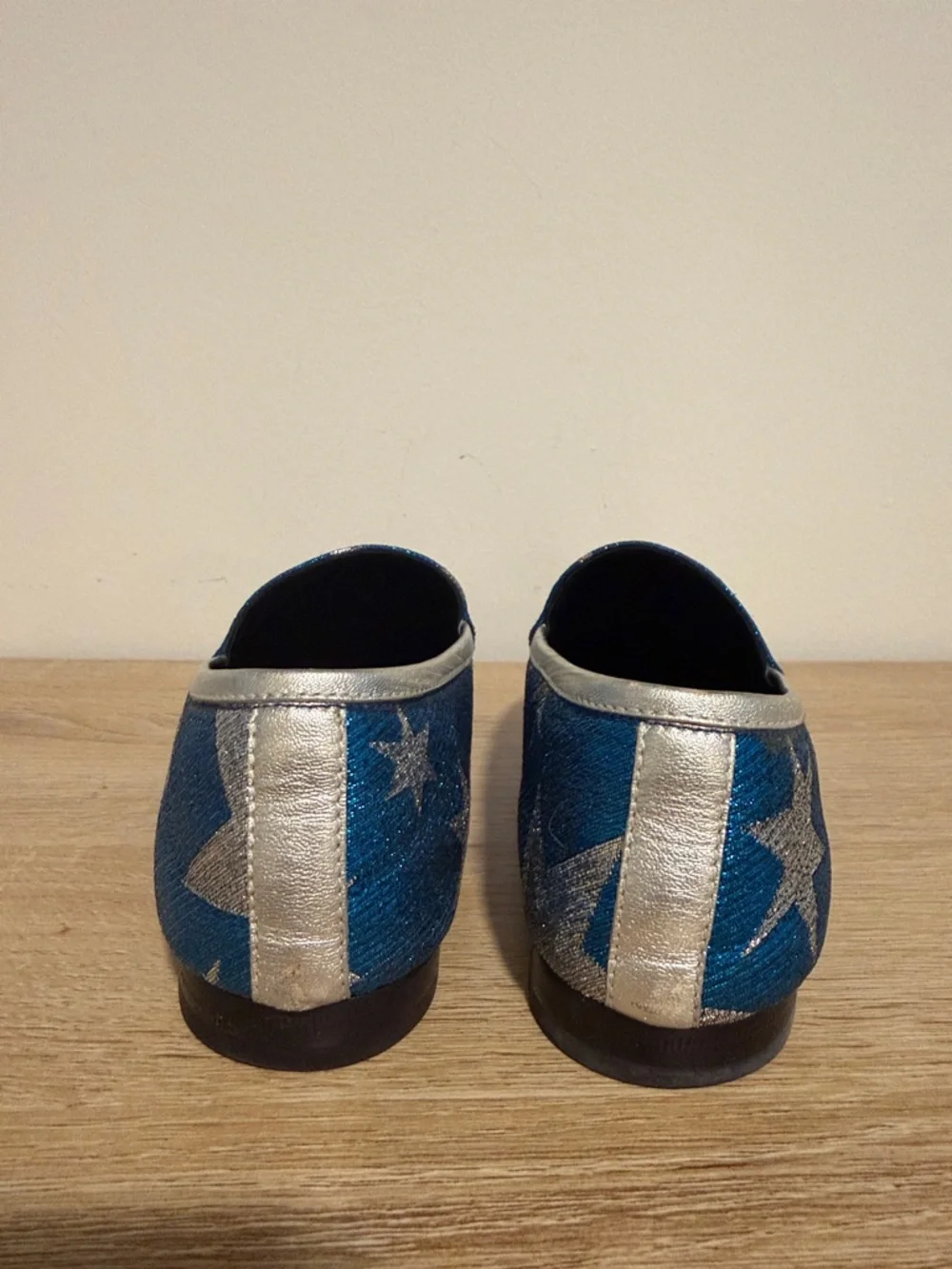 Gucci Metallic Blue Star Horsebit Loafers - Picture 4 of 6